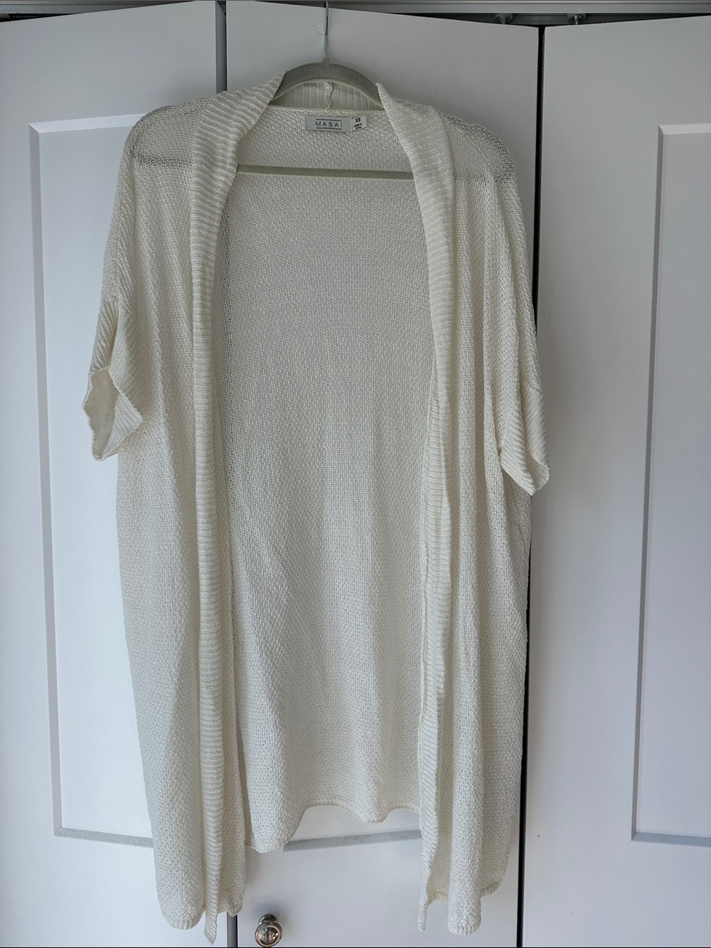 Light Cream colored Open-Front Lightweight Cardigan